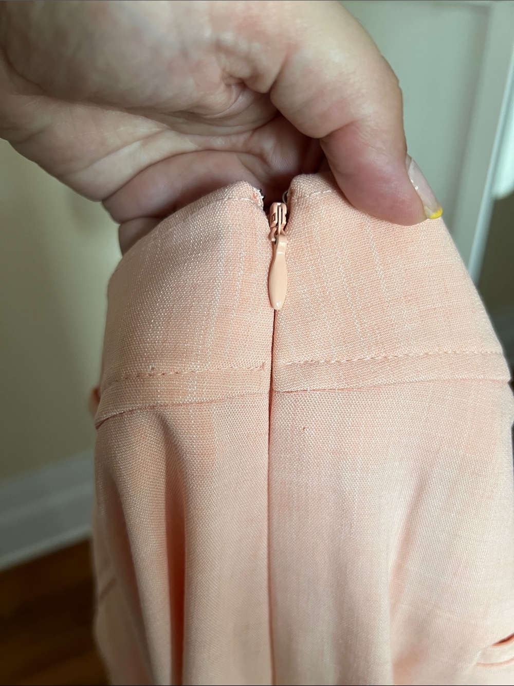 ANN TAYLOR Pastel Peach Pink Wide Leg Side Zip Dress Pants Trouser 14 NWOT - Picture 5 of 6
